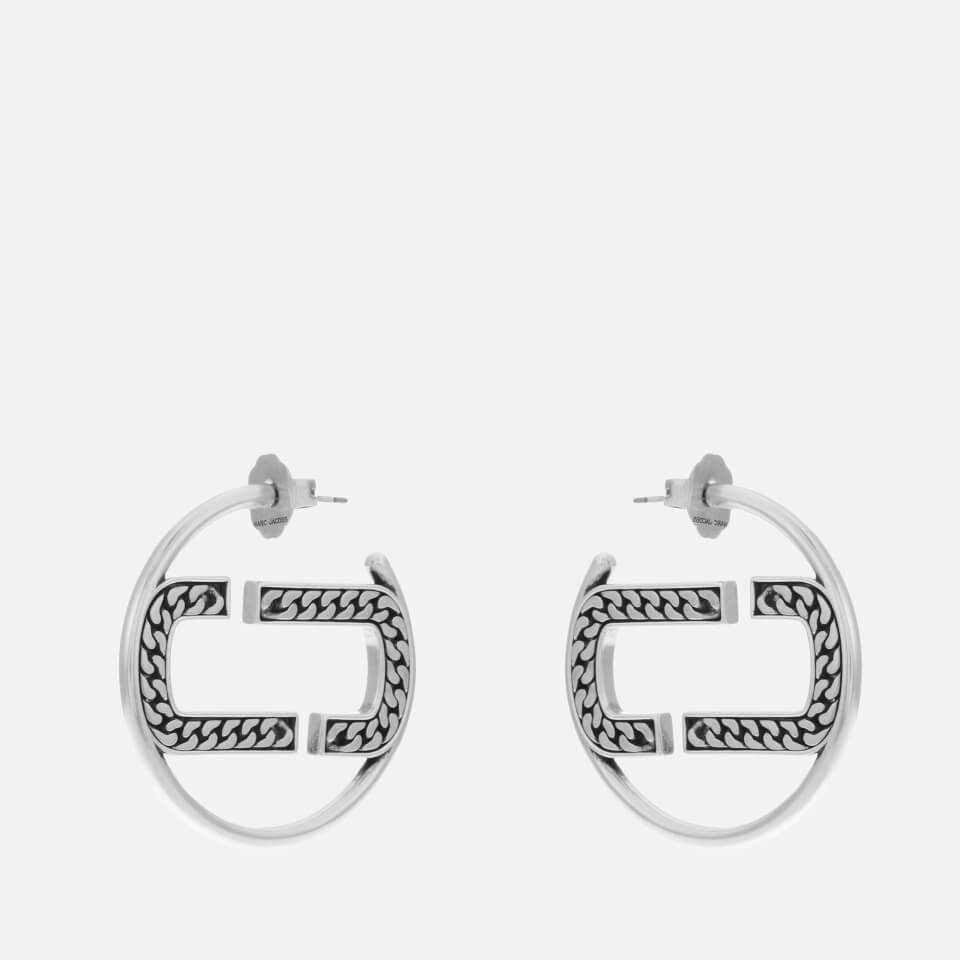 Marc Jacobs St. Marc Monogram Silver-Tone Hoops