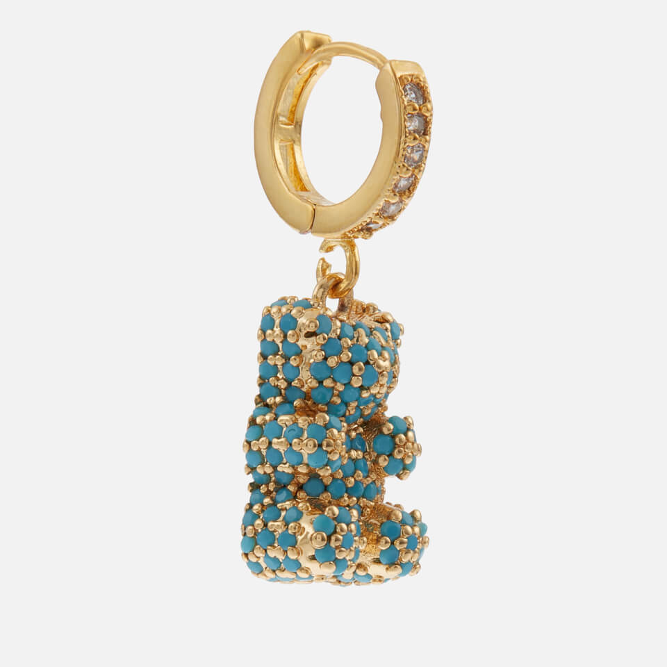 Crystal Haze Mega Nostalgia Bear Gold-Plated Hoop Earring