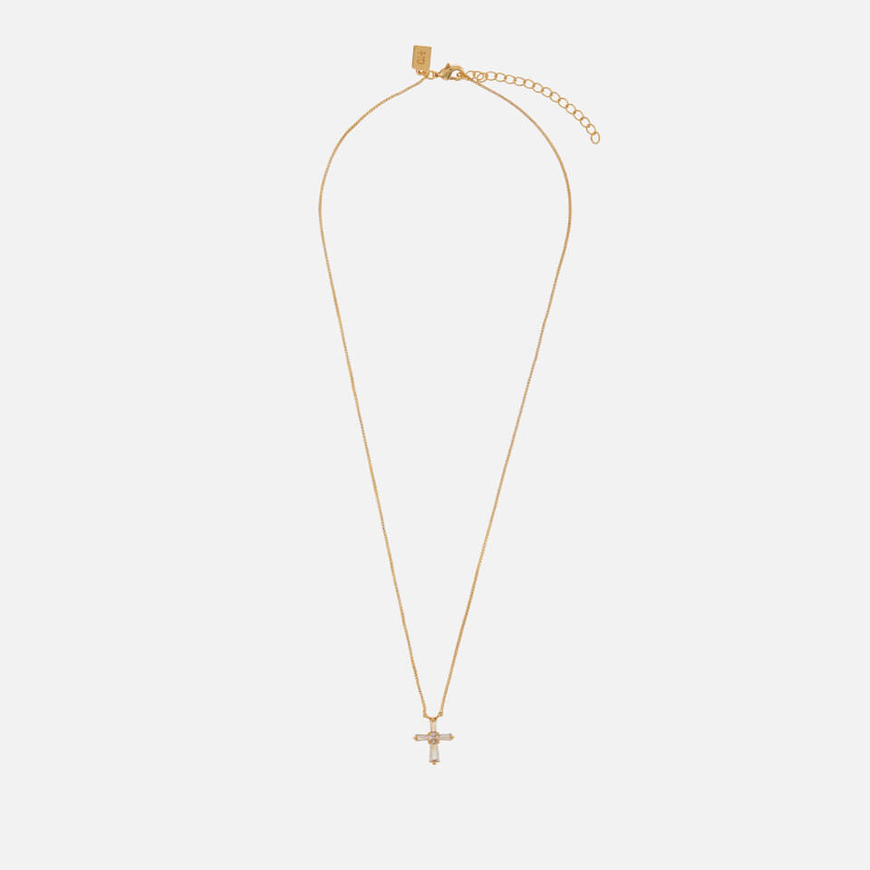 Crystal Haze Crystal Cross Gold-Plated Necklace