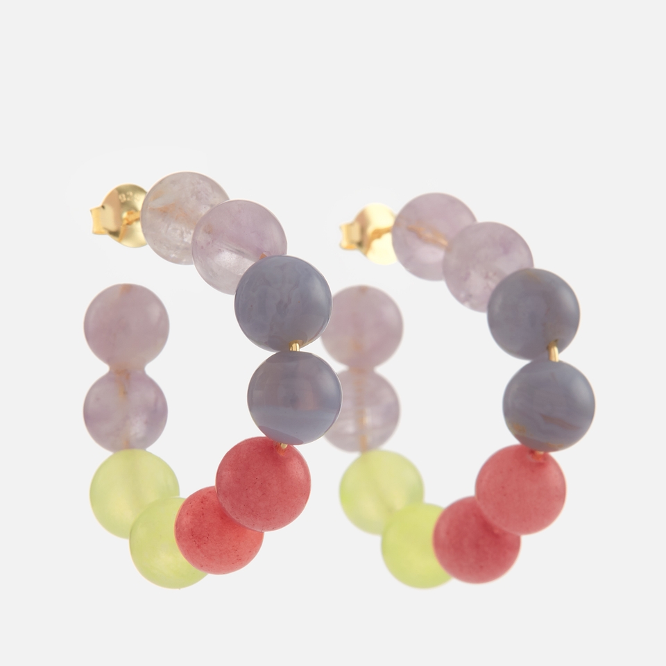 anna + nina Summertime Blues Gold-Plated Hoop Earrings